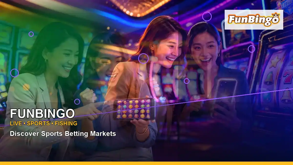 FUNBINGO fantasy online slot games featuring an adult Filipina casino host with a right-diagonal composition