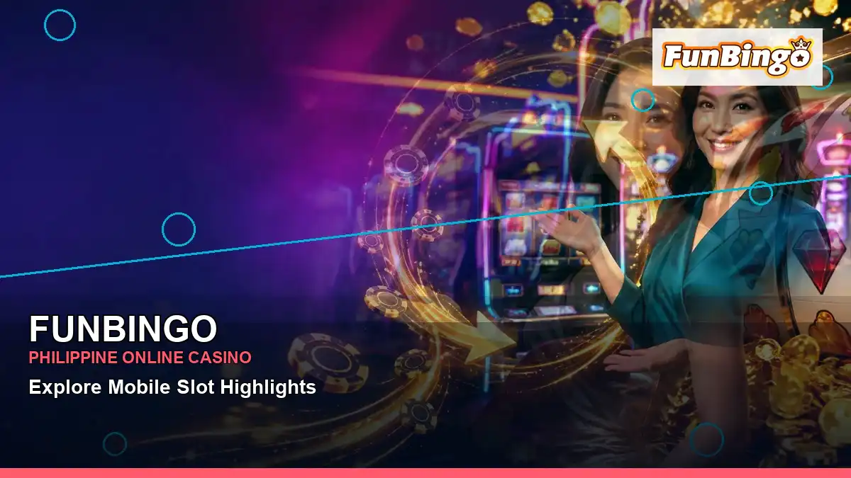 FUNBINGO mobile casino first deposit rewards featuring an adult Filipina casino host with a wide-action composition — view 2