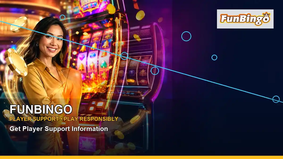 FUNBINGO duo online slot games featuring an adult Filipina casino host with a left-framed composition